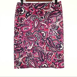 Talbots paisley pencil skirt
